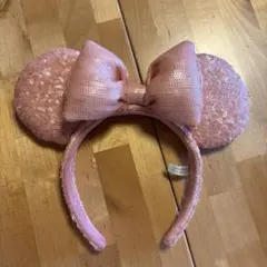 ディズニー　ミニー　スパンコールカチューシャ　ピンク