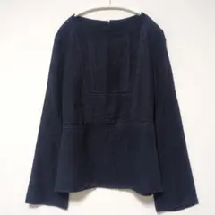 極美品 アンタイトル レースピンタックブラウス 1 ネイビー 高見え 上品のサムネイル
