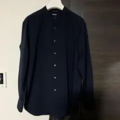 NAVY ネイビー 長袖シャツ ノーカラー バンドカラー SOLOTEXのサムネイル