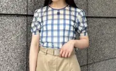 LILY BROWN MARY QUANT コラボ　チェック柄シアートップス