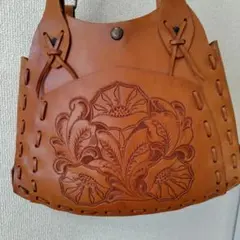 ヴィンテージ レザーバッグ カービング メキシカン ショルダーバッグ 