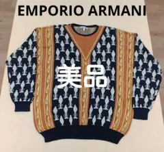 美品 EMPORIO ARMANI ニット セーター 総柄 長袖 メンズ 50のサムネイル