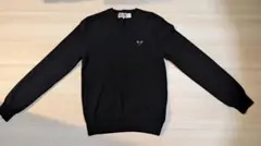 【最終値下げ】COMME des GARÇONS Vネックセーター S 黒 2026年最新】play comme des garcons vネックセーターの人気アイテム