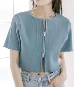 mystic（ミスティック） 【mysticカラー】半袖Wジップニット