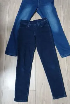 キッズ 長ズボン ダークブルー ライトブルー 140cm