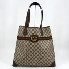 極美品　グッチ　トートバッグ　インターロッキング　シェリーライン　pvc レザー