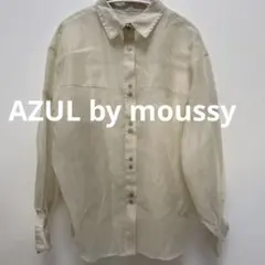 AZUL★シアー長袖シャツ/ホワイトのサムネイル