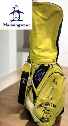 送料無料/美品　Munsingwear イエローキャディバッグ