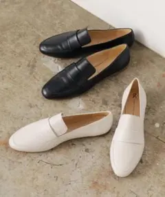 FABIO RUSCONI ポインテッドトゥエナメルサケットローファー美品