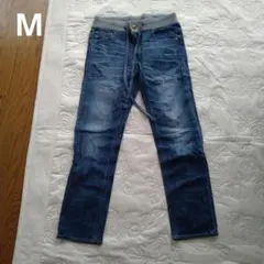 ウエストリブ デニムパンツ Mサイズ　夏用のサムネイル