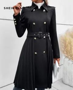 SHEIN CLASI プリーツへムベルト トレンチコートのサムネイル