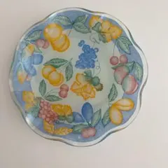 昭和レトロ　フルーツ柄　アンティーク　ガラス皿　5枚セット