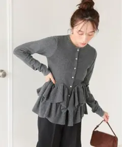 フリルヘムニットカーディガン カーディガン