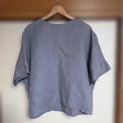 無印良品　ヘンプ洗いざらし半袖ブラウス 　Lサイズ