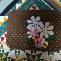 ハンドメイド パッチワークキルト 花柄マット