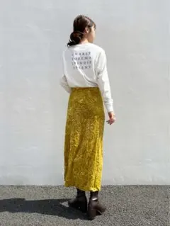 SENSE OF PLACE ホワイト長袖Tシャツ F シンプル バックプリント