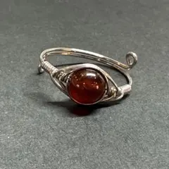 WR419FS 天然石 パワーストーン ワイヤーリング ヘソナイトガーネット