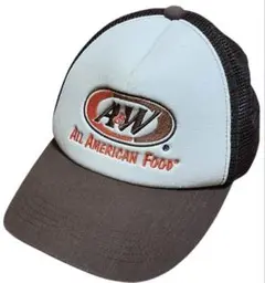 A&W トラッカーキャップ ブラウン フロントロゴ スナップバック