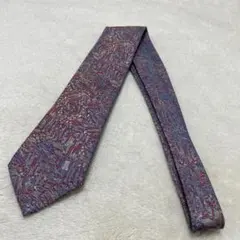 【新品未使用】CIaude Terrail 紫系抽象模様の細身ネクタイ