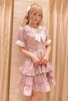 ★LIZLISA★ギンガムドッキングワンピース ピンク