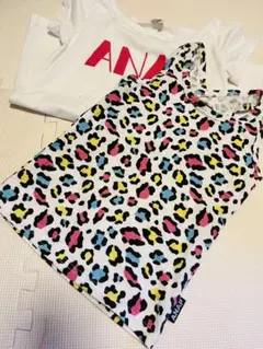 c: anap kids 120 Tシャツ　背中開き　ハート　セット　ヒョウ柄