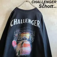 デザイン◎ チャレンジャー×ショット コラボ ロンt tシャツ 狼 黒 XL