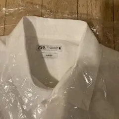 ZARA スリムフィット ホワイトボタンダウン長袖シャツXL