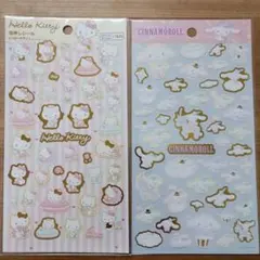 サンリオキャラクターズシール箔押しシール ハローキティ　シナモンロール