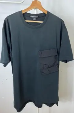 Y-3 カーゴポケット Tシャツ M チャコール 穴ありのサムネイル