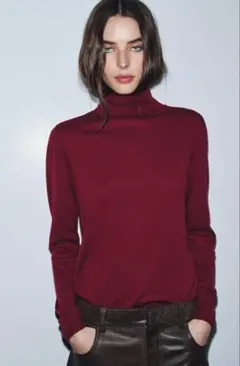 ZARA 新品タグ付き　ウール混ハイネックセーター　L