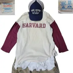 襤褸の美学 80S Champion HARVARD ベースボール Tシャツ