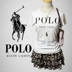 POLO ラルフローレン Tシャツ ピチT 半袖 ロゴ 白 Y2K 平成ギャル