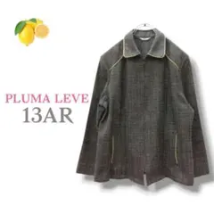 12『PLUMA LEVE』ブラウン ジャケット チェック【XL】ジップアップのサムネイル