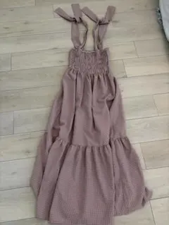 赤と白のギンガムチェック柄キャミワンピース　美品