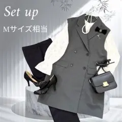 【Mサイズ相当】パンツスーツ　セレモニースーツ　ママスーツ　フォーマル3点セット