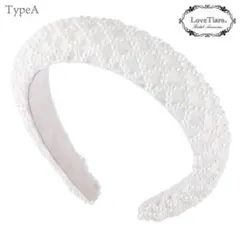 LoveTiara パールカチューシャ タイプA 前撮り使用 美品 ポーチ付