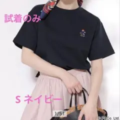 新品　リランドチュール　パディントンコラボ　刺繍TシャツS ネイビーのサムネイル