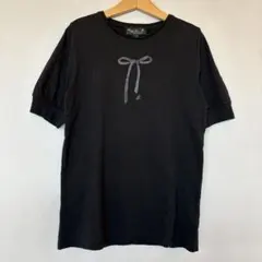 agnes b. ENFANT リボン柄　Tシャツ ブラック　12ansのサムネイル