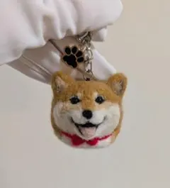 柴犬　羊毛　羊毛フェルト　ハンドメイド　キーホルダー