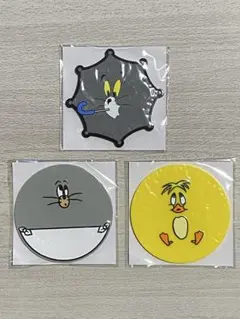 トムとジェリー 一番くじ　ハッピーくじ　D賞　ラバーコースター　3個セット