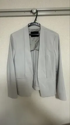 ユナイテッドアローズ グリーンレーベル ノーカラージャケット 40 ライトグレー