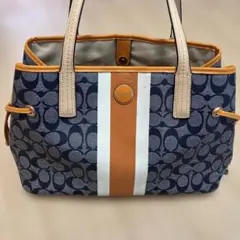廃盤COACH トートバッグ シグネチャー ネイビー F29064 A4 OL - メルカリ