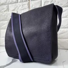 BREE✨メッセンジャーバッグ　レアカラー　シボ革　フラップ　刻印ロゴ　裏地総柄