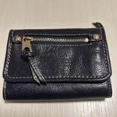 Dakota 三つ折り財布 ネイビー レザーのサムネイル