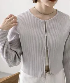 mystic Wジップニット パープル