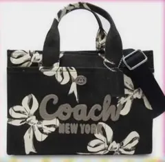 COACHコーチジャストサイズ26cmリボン柄カーゴトートバッグ - メルカリ