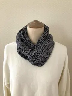 着物リメイク　兵児帯のスヌード 黒　No.270