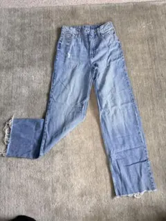 ウルトラハイウエスト ライトブルーデニム　ワイドデニム