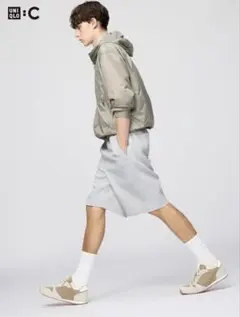 UNIQLO C スウェットワイドショーツ グレー Lのサムネイル