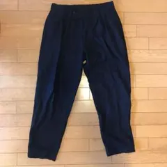 クロップドパンツ 9分丈 紺 ネイビー ウール